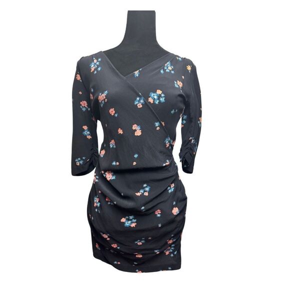 Witchery Floral Silk Dress Navy - Picture 2 of 11
